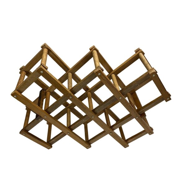 Vintage Hi-Mark Wooden Expandable Wine Rack Table Top - Picture 4 of 9